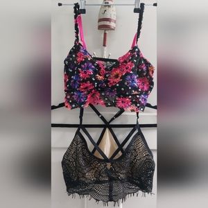 Lace bralettes pink